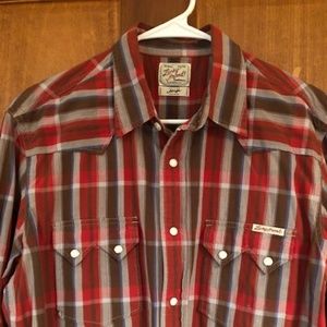 Lucky Brand Sportswear Mens Pearl Snap LS Size L